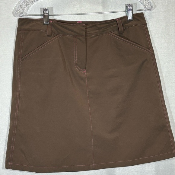 Annika Cutter & Buck Brown Golf Skort -with interior shorts Size 6 Like New - Picture 3 of 10